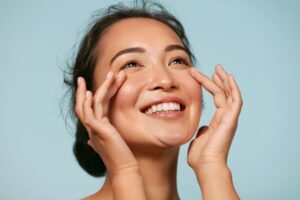 Confident woman with glowing skin